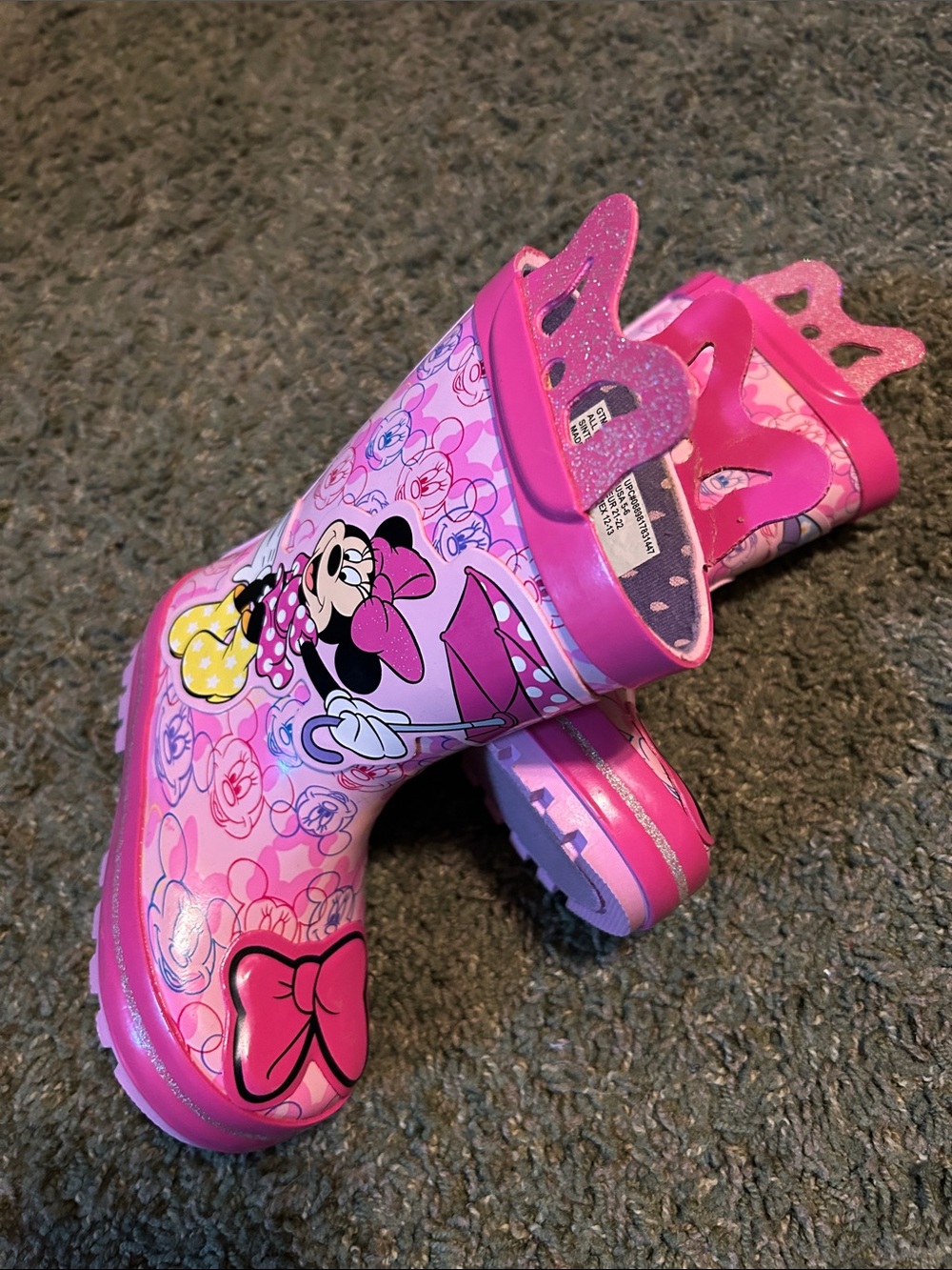 Disney Minnie Mouse Pink Girls Rain Boots